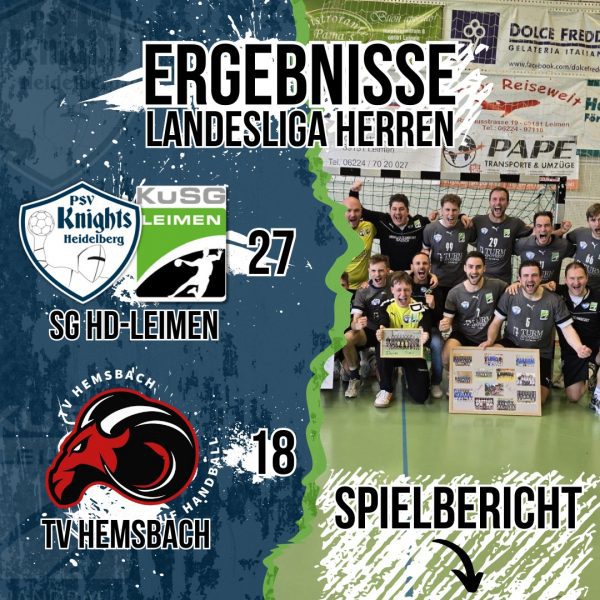 SG Heidelberg-Leimen überragt beim letzten Spiel der Saison 27:18 (11:10)